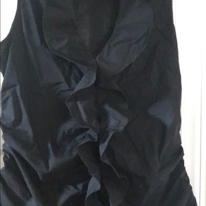 NY& Co ruffled front black sleeveless shirt